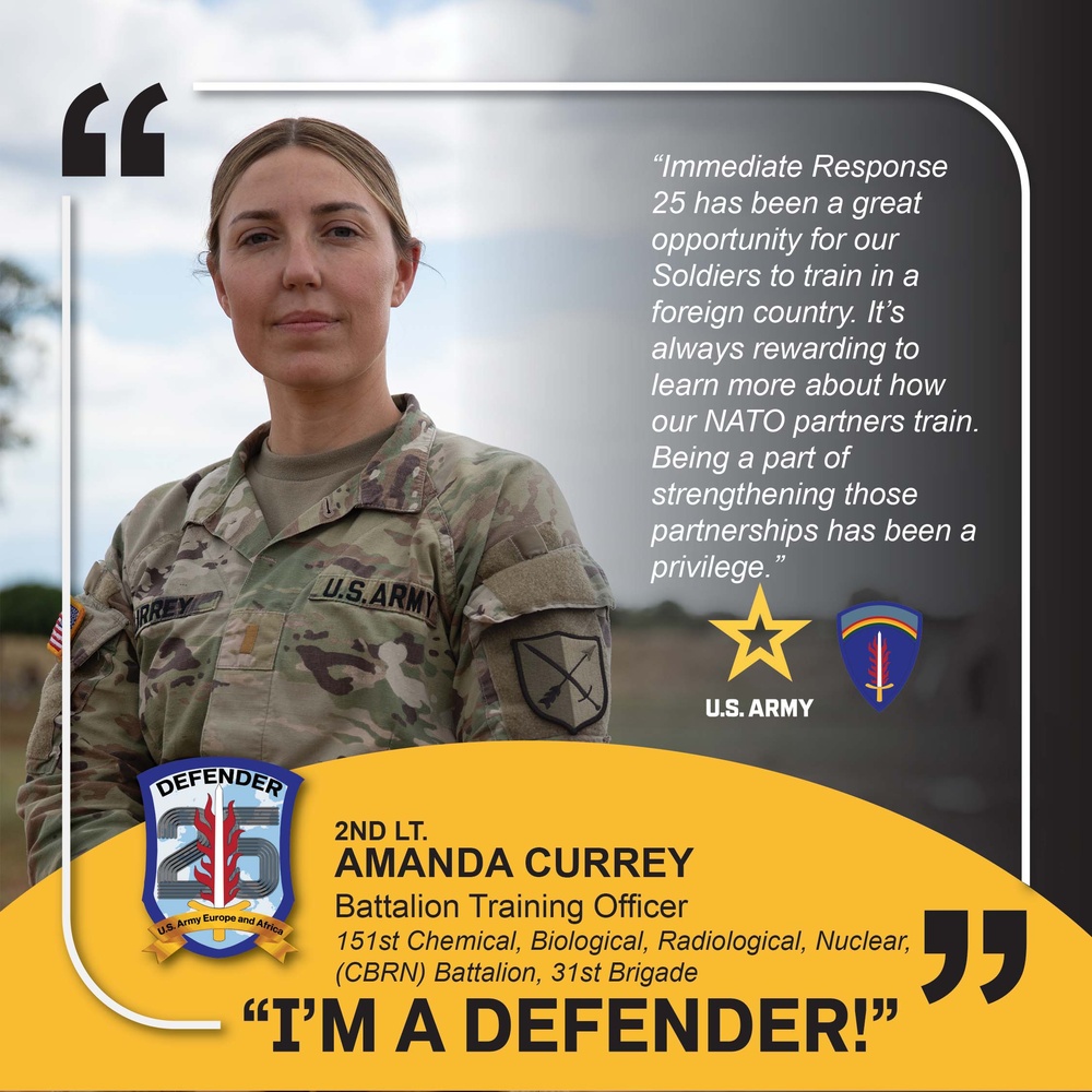 151st CBRN Battalion &quot;I'M A DEFENDER&quot; 2nd Lt. Amanda Currey