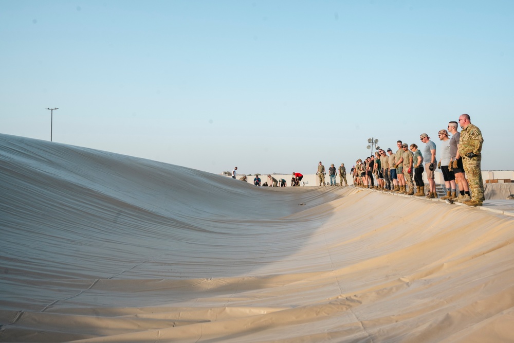 380th Community Unites to Install Fuel Bladders