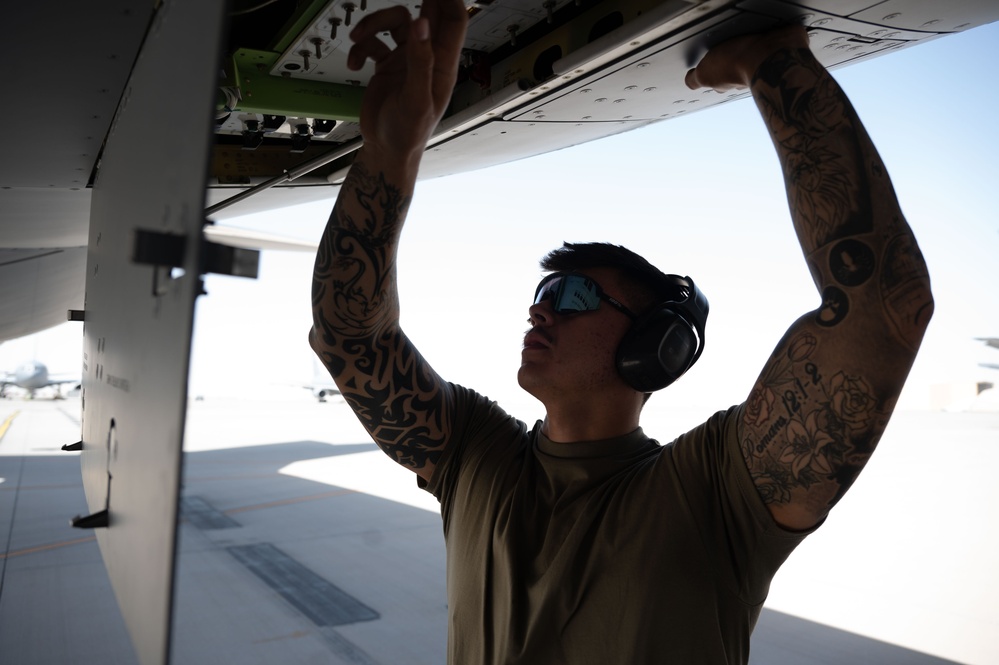 The KC-46A Pegasus provides refueling support in AOR