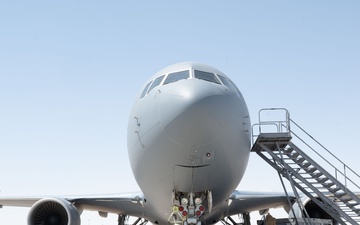 The KC-46A Pegasus provides refueling support in AOR