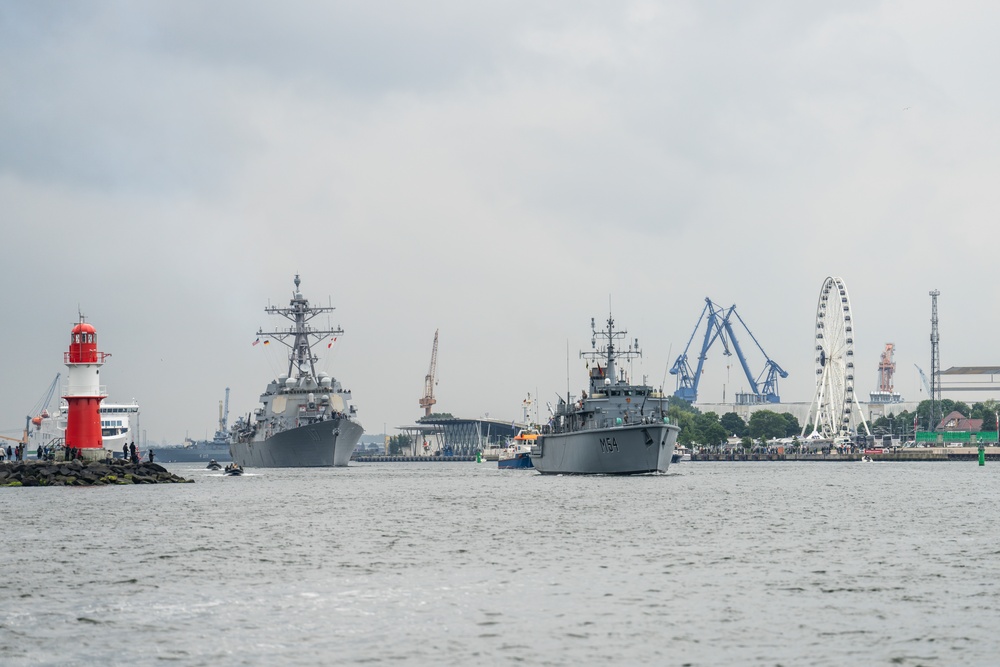 BALTOPS 25 ships depart Rostock, Germany