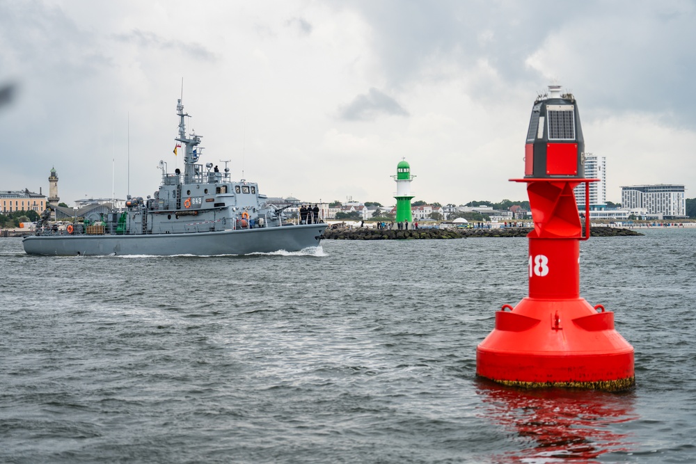 BALTOPS 25 ships depart Rostock, Germany