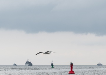 BALTOPS 25 ships depart Rostock, Germany