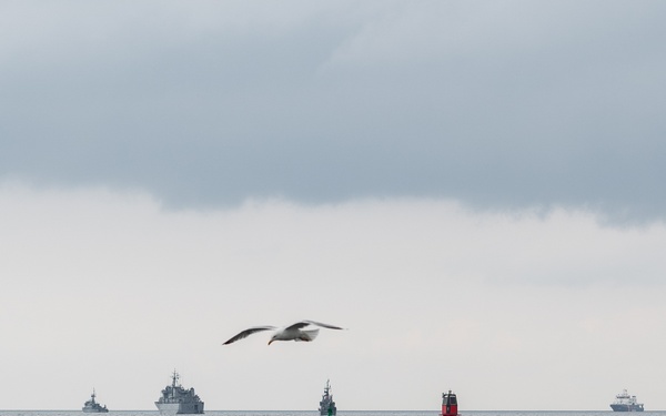BALTOPS 25 ships depart Rostock, Germany