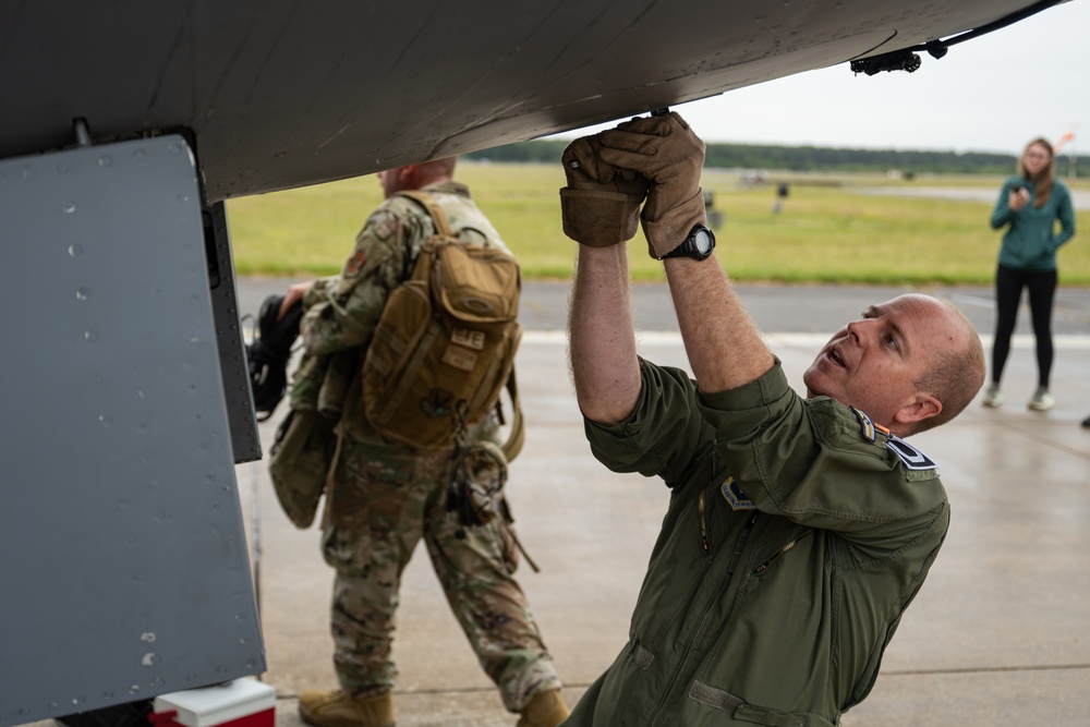 The 100th ARW flies over the Beaches of Normandy for the 81st Anniversary of D-Day