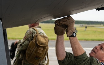 The 100th ARW flies over the Beaches of Normandy for the 81st Anniversary of D-Day