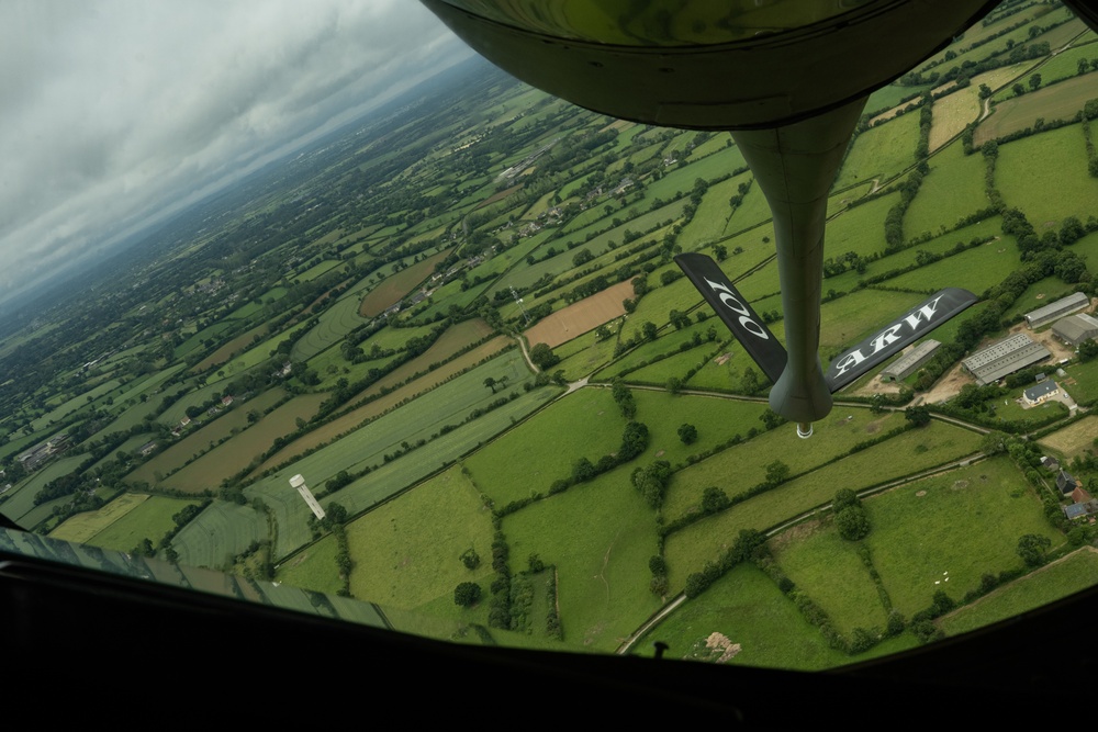 The 100th ARW flies over the Beaches of Normandy for the 81st Anniversary of D-Day
