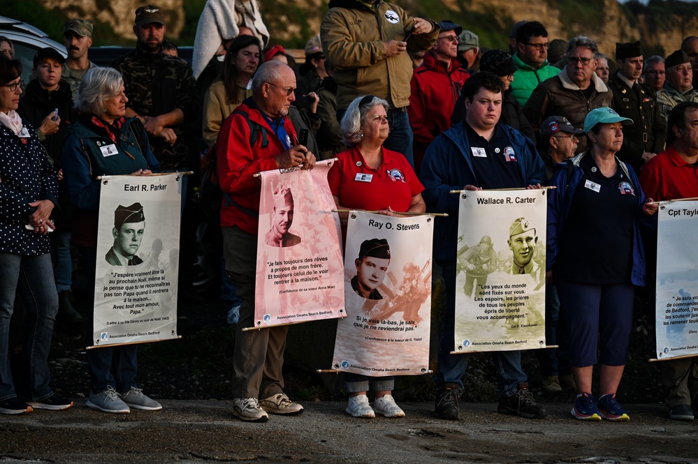 29th ID Soldiers honor Bedford Boys in early morning Omaha Beach ceremony