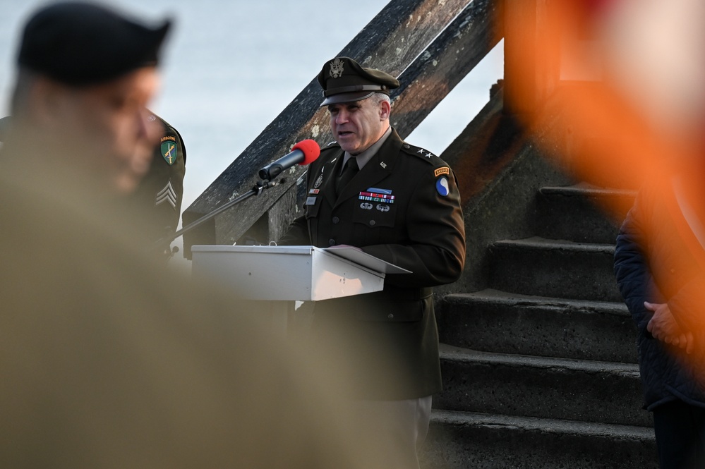 29th ID Soldiers honor Bedford Boys in early morning Omaha Beach ceremony