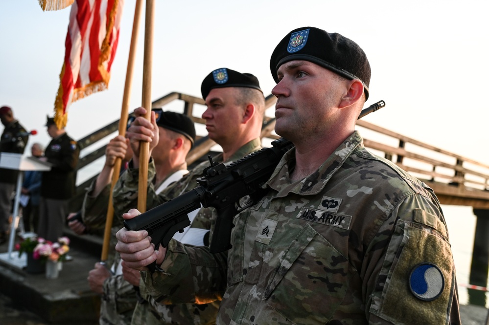 29th ID Soldiers honor Bedford Boys in early morning Omaha Beach ceremony