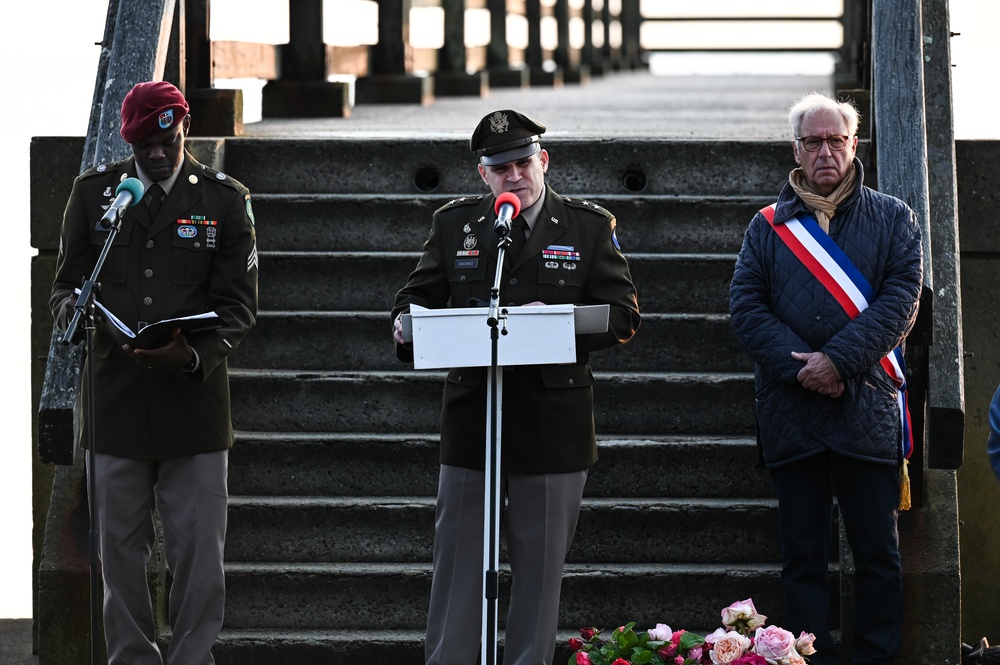 29th ID Soldiers honor Bedford Boys in early morning Omaha Beach ceremony
