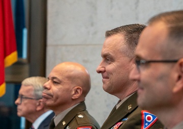 Woodruff takes command as Ohio adjutant general, Harris retires after 44 years of service