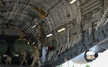 Air Force loadmasters prepare Army National Guardsmen