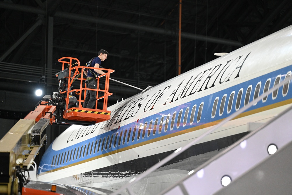 Cleaning Museum Aircraft