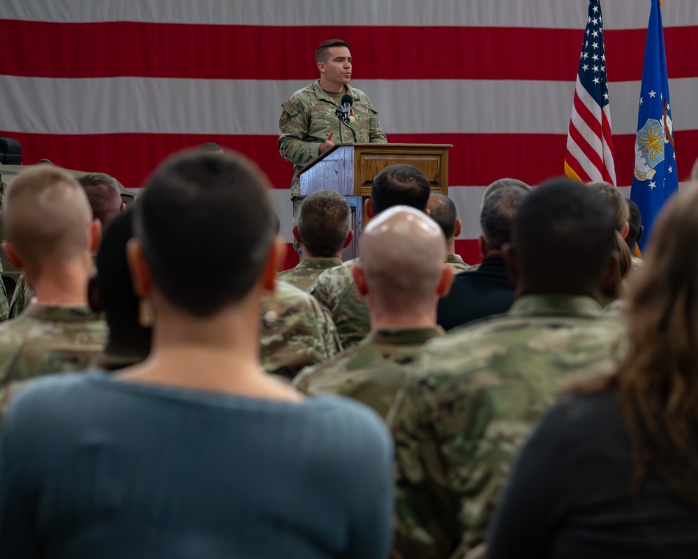 The 90th Missile Security Operations Squadron change of command ceremony