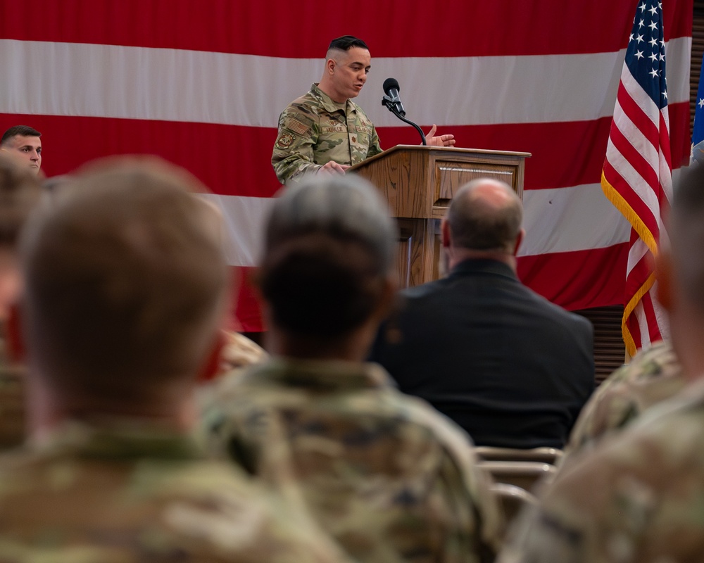 The 90th Missile Security Operations Squadron change of command ceremony