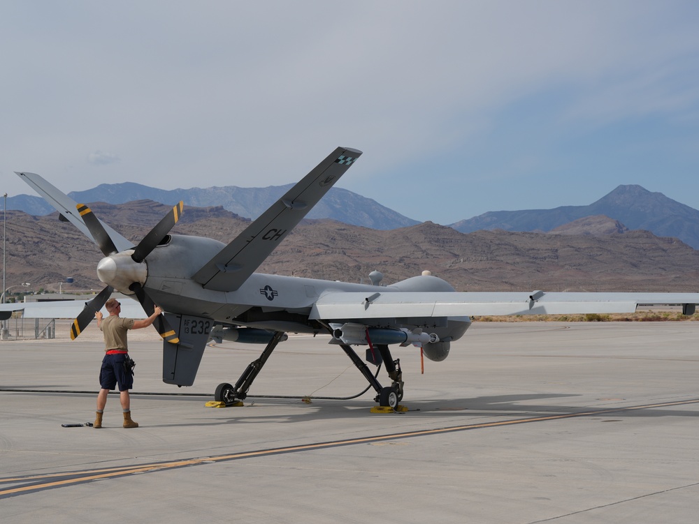 Creech Airmen Prep MQ-9 Reaper for Flight