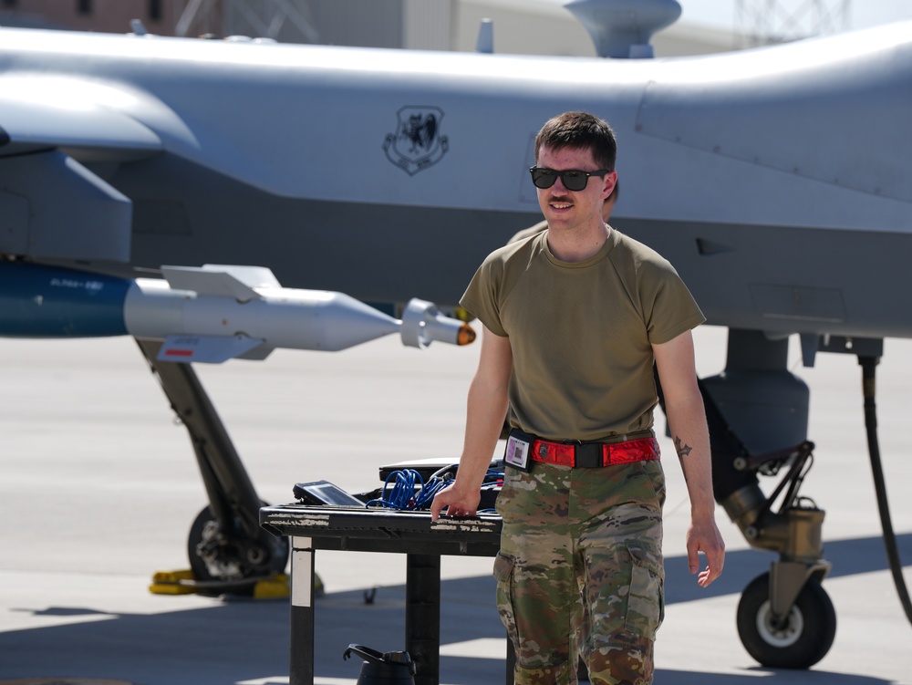 Creech Airmen Prep MQ-9 Reaper for Flight