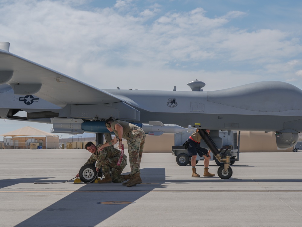 Creech Airmen Prep MQ-9 Reaper for Flight