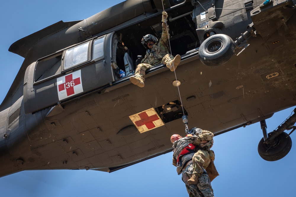 Brig. Gen. Todd Traver goes hands-on as notional casualty during medical unit visits