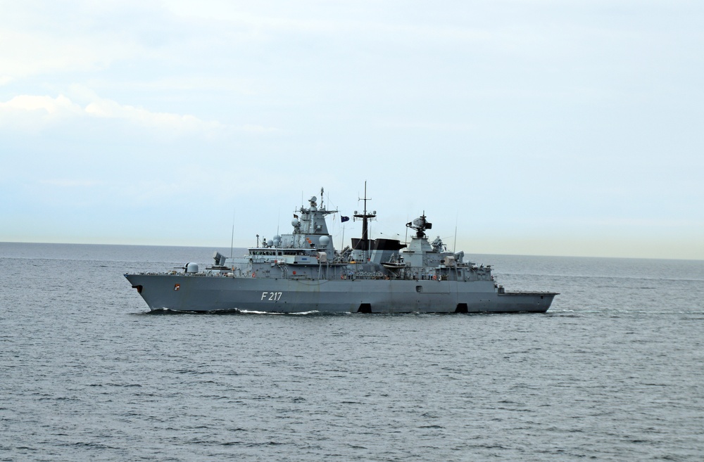 USS Mount Whitney and NATO Allies Steam in Formation