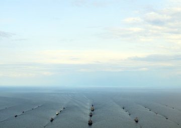 USS Mount Whitney and NATO Allies Steam in Formation