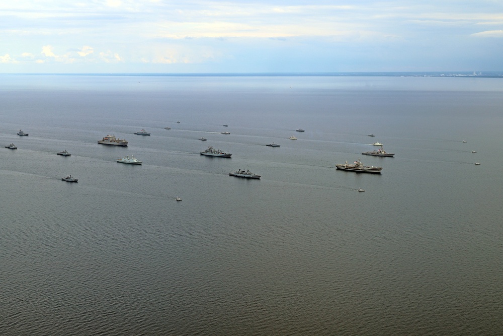 USS Mount Whitney and NATO Allies Steam in Formation