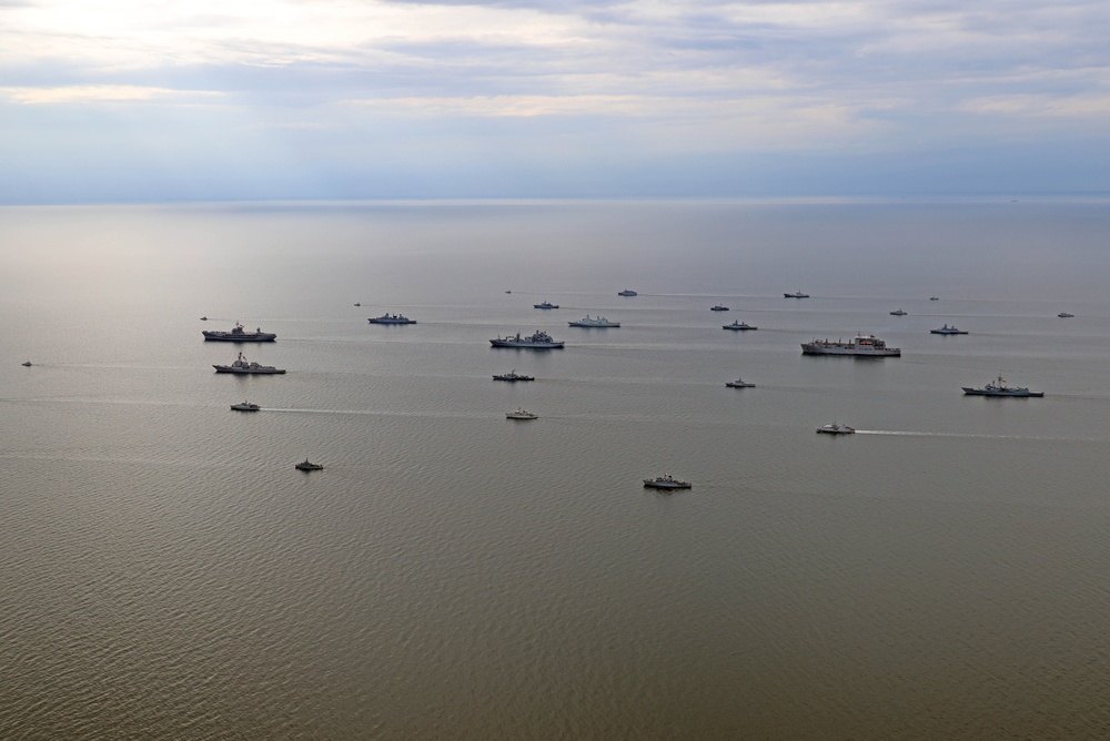 USS Mount Whitney and NATO Allies Steam in Formation