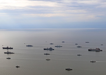 USS Mount Whitney and NATO Allies Steam in Formation