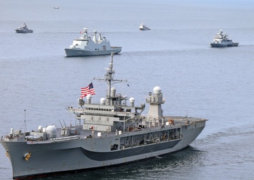 USS Mount Whitney and NATO Allies Steam in Formation