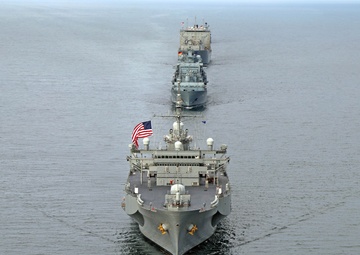 USS Mount Whitney and NATO Allies Steam in Formation