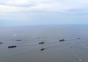USS Mount Whitney and NATO Allies Steam in Formation
