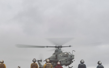 QUART: HMLA-369 Conducts Deck Landing Qualifications Aboard USS Harpers Ferry