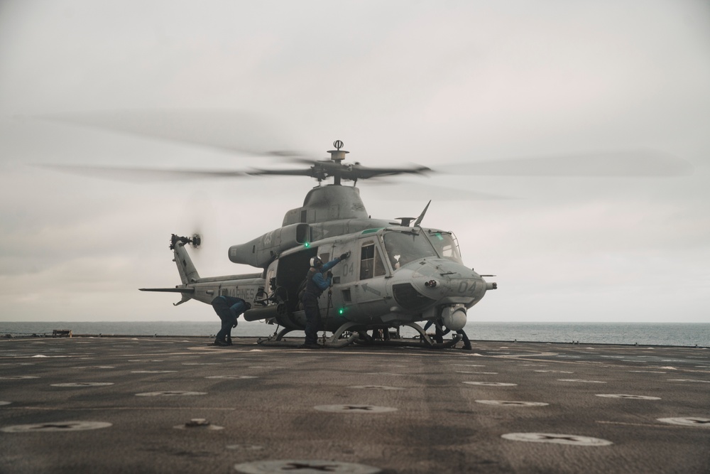 QUART: HMLA-369 Conducts Deck Landing Qualifications Aboard USS Harpers Ferry