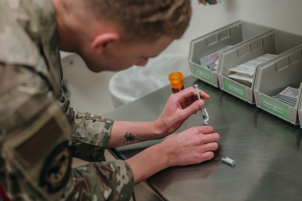 Aerospace Medical Technician Preps Skin Test