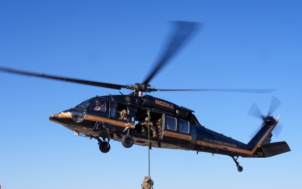 Air and Marine Operations Fast Rope Proficiency Traning and Operational Flight