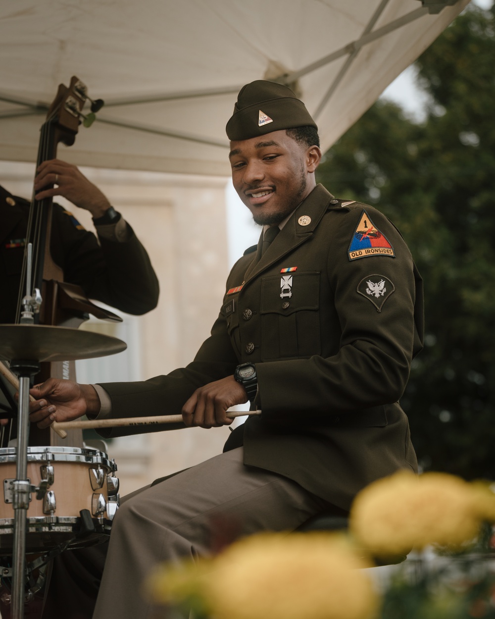 U.S. Soldiers participate in Cérémonie Borne Zéro