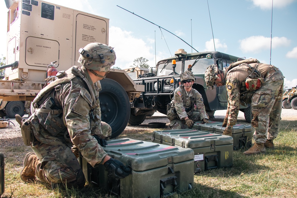 Iowa Army National Guard combat medics prepare field litter ambulance