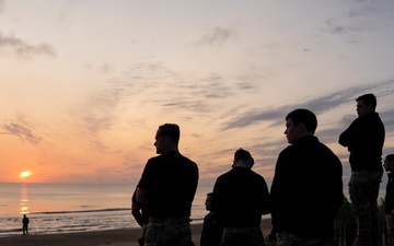 SD Participates in Troop PT on Omaha Beach, Meets with UK and French Counterparts, Delivers Remarks at D-Day Ceremonies