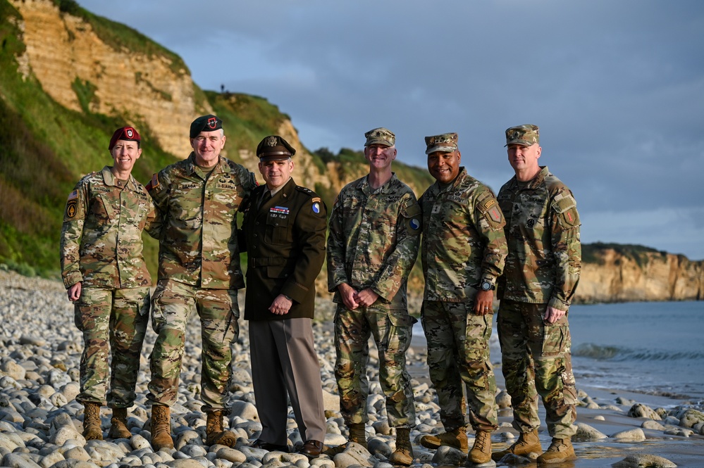 CGs of D-Day legacy units unite on Omaha Beach