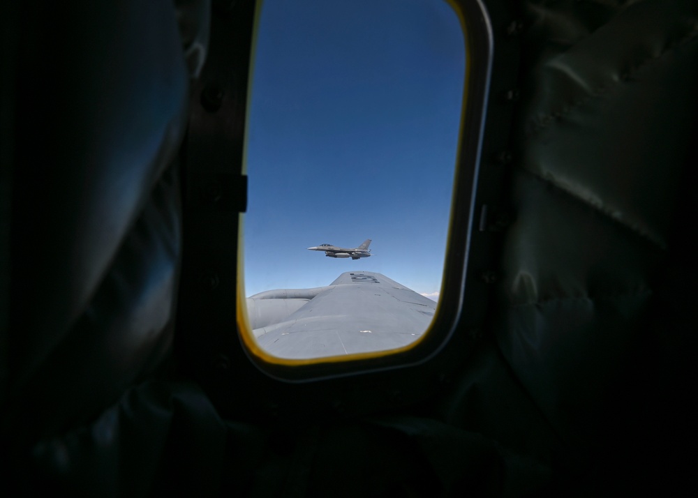F-16, KC-46 aerial refueling