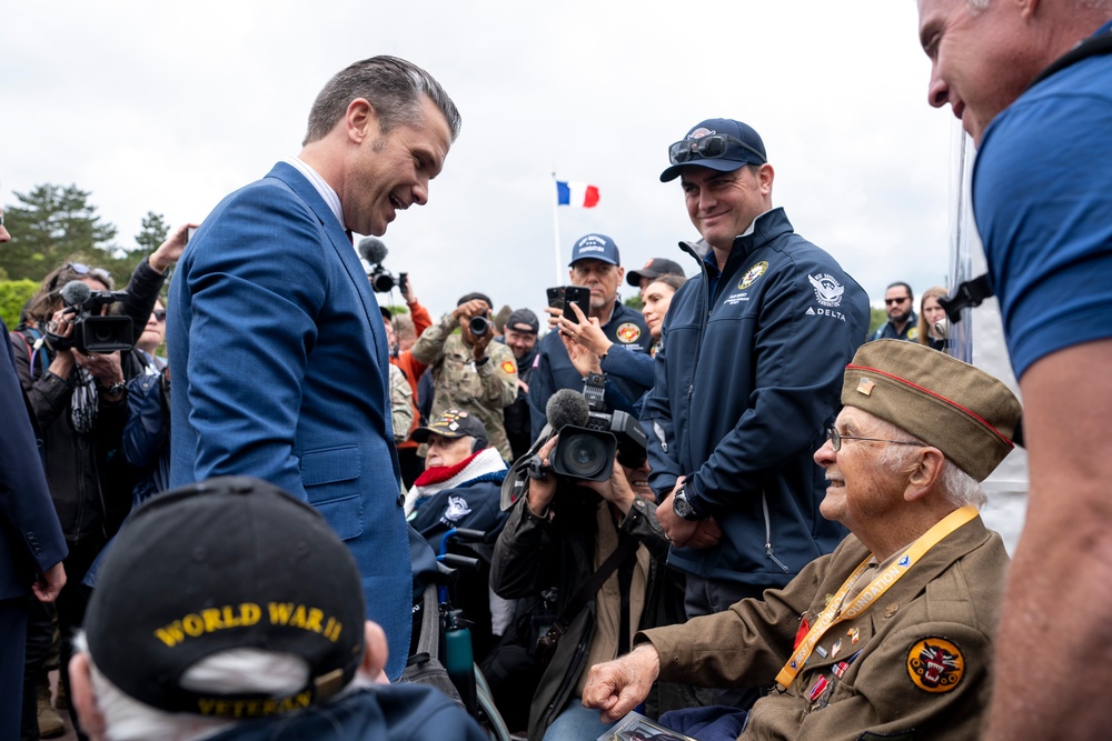 SD Participates in Troop PT on Omaha Beach, Meets with UK and French Counterparts, Delivers Remarks at D-Day Ceremonies