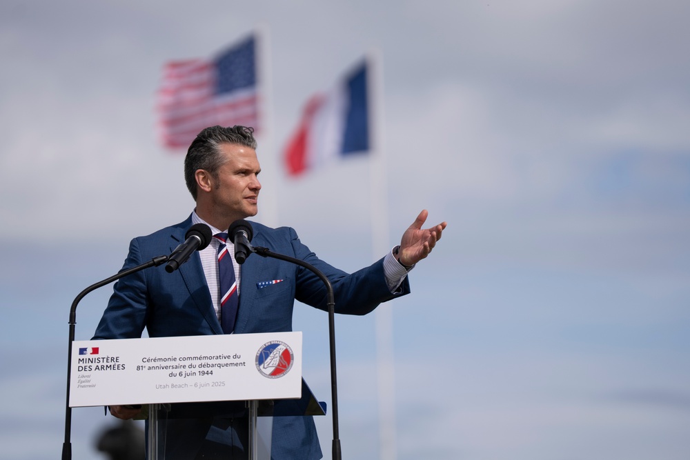 SD Participates in Troop PT on Omaha Beach, Meets with UK and French Counterparts, Delivers Remarks at D-Day Ceremonies