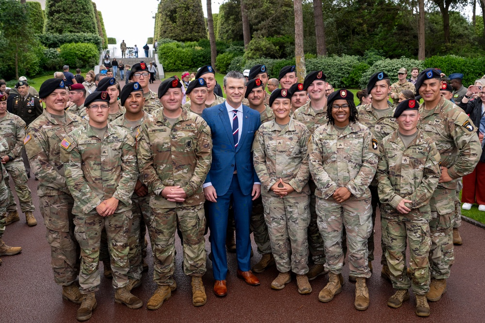 SD Participates in Troop PT on Omaha Beach, Meets with UK and French Counterparts, Delivers Remarks at D-Day Ceremonies