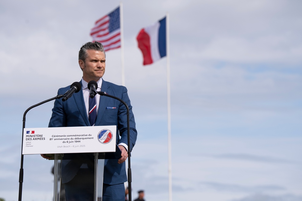 SD Participates in Troop PT on Omaha Beach, Meets with UK and French Counterparts, Delivers Remarks at D-Day Ceremonies