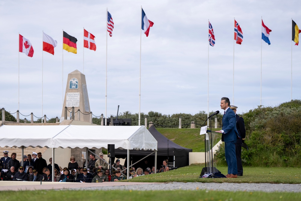SD Participates in Troop PT on Omaha Beach, Meets with UK and French Counterparts, Delivers Remarks at D-Day Ceremonies