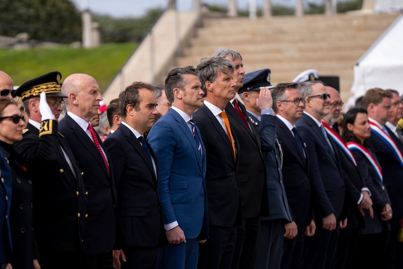 SD Participates in Troop PT on Omaha Beach, Meets with UK and French Counterparts, Delivers Remarks at D-Day Ceremonies