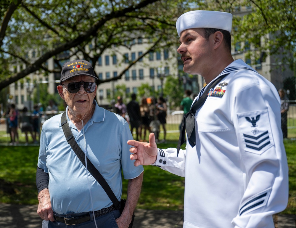 World War II Veteran tours ships during Portland Fleet Week