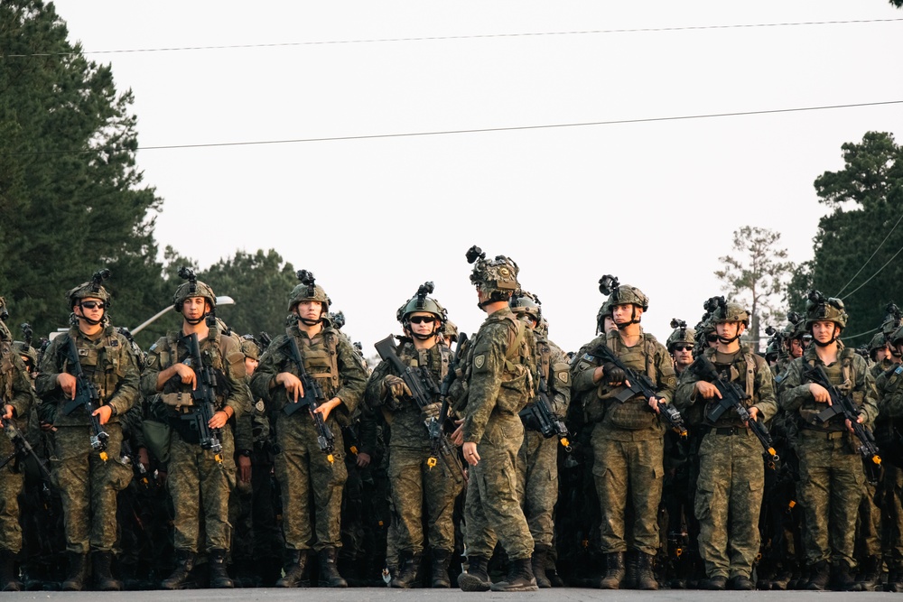 Kosovo Security Force Soldiers gather for group photo at JRTC