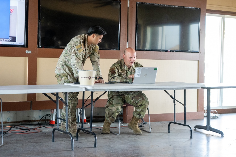 Airmen instruct Tactical Combat Casualty Care (TCCC) class during the 152nd Airlift Wing's 4-day unit training assembly on June 6, 2025